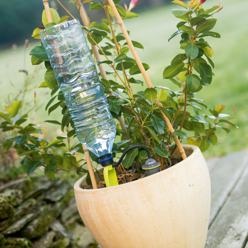 Pot de fleurs plastique rond Elho Greense Aqua Care avec réservoir d'eau