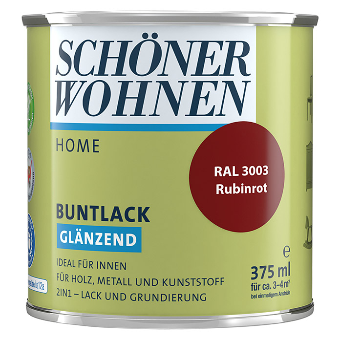 SCHÖNER WOHNEN HOME Buntlack Rubinrot glänzend