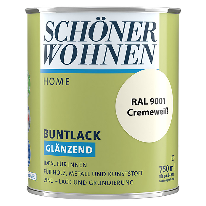 SCHÖNER WOHNEN HOME vernice colorata bianco crema lucido