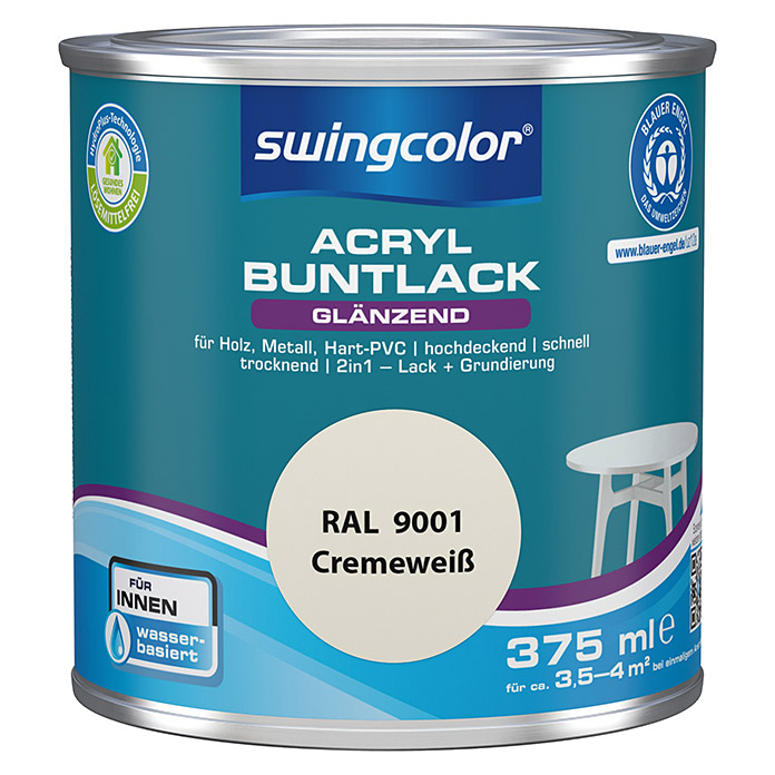 swingcolor Acryl Buntlack Cremeweiss glänzend